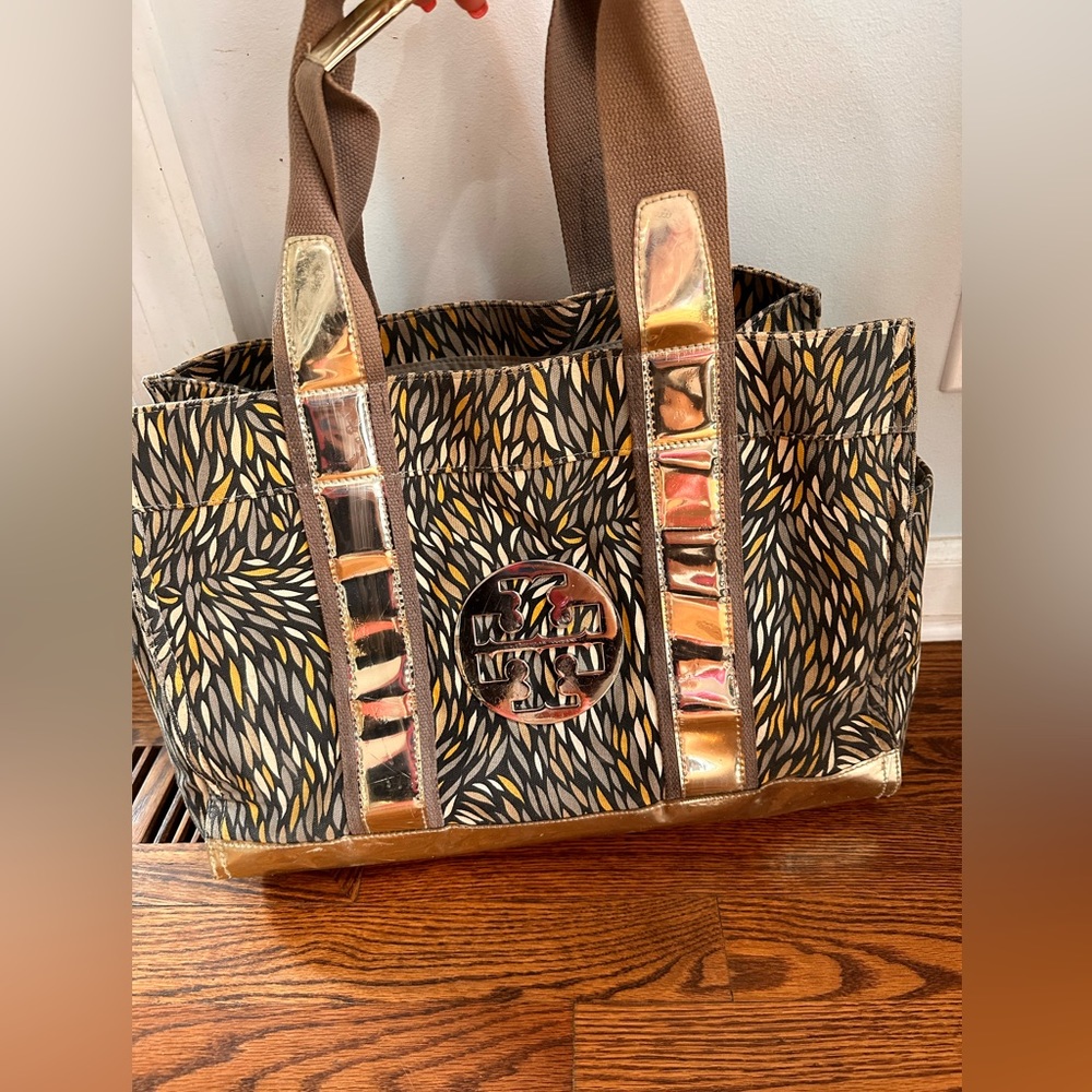 Tory Burch Silver Mirror Tote